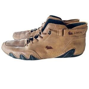 Ldeck Faux Leather Brown Orthopedic Hiking Shoe Men 9